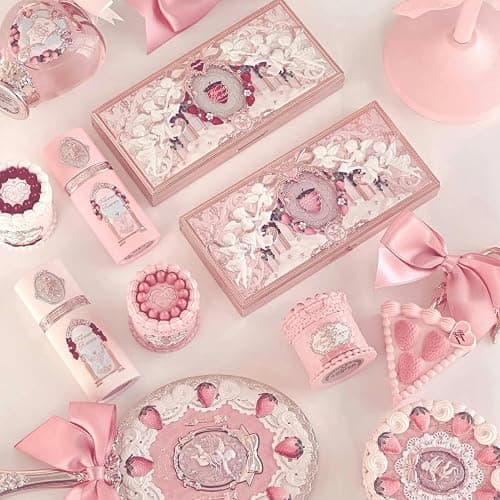 Flower Knows Strawberry Cupid 12-Piece Makeup Gift Box Set,Lip Cream×2+Liquid Blush×2+Makeup Palette×1+Hand Mirror×1+Solid Perfume×1+Hair Clip×1+Cushion Powder Puff×2+Eyeshadow Brush×1+Gift Box×1 thumbnail 4
