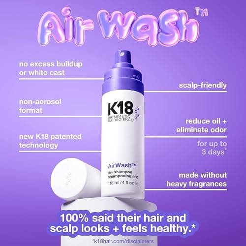 K18 AirWash™ Dry Shampoo, Non-Aerosol, Balances Scalp & Controls Excess Oil Production thumbnail 4