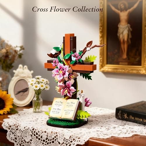 Jesus Cross Flower Building Set Legos thumbnail 4
