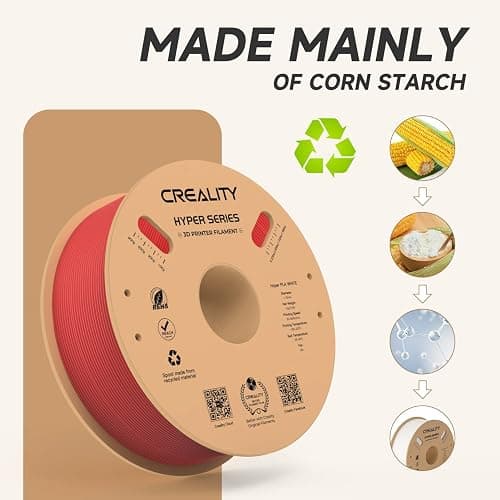 Official Creality Hyper PLA Filament 1.75mm, High Speed PLA 30-600mm/s Rapid 3D Printer Filament, Dimensional Accuracy +/-0.02mm, Fit Most FDM 3D Printers，1KG(2.2lbs) Spool Red thumbnail 5