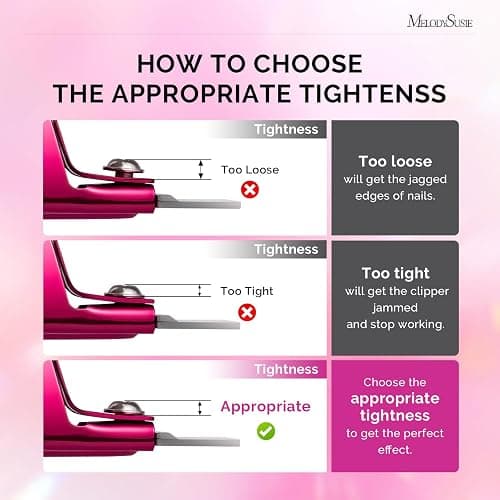 MelodySusie Acrylic Nail Clippers with 15pcs Magnet Sizers, Professional Nail Clippers Cutters for Long Acrylic Gel Nails Tips, Adjustable Stainless Nail Trimmer, Manicure Tool for Salon Home, Plum thumbnail 5