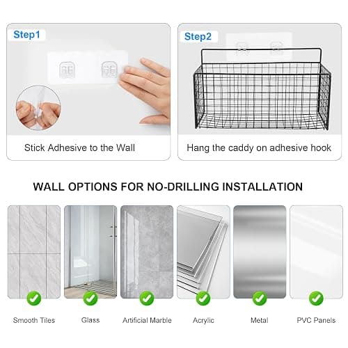 AMZABBY 2 Pack Large Adhesive Cabinet Organizer - Lid Organizer Inside Cabinet Wall Mounted Pantry Door Caddy for Food Container Lid Kitchen Under Sink Basket thumbnail 5