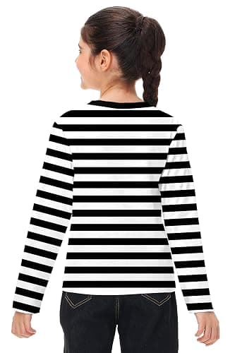 Remimi Kids Striped Shirts Long Sleeve Boys Girls Crew Neck Holiday Tshirts 3-14 Years thumbnail 4