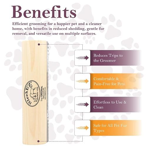SleekEZ Deshedding Grooming Tool | Horse Brush for Horse Grooming Kit | Pet Hair Removal Tool | Curry Comb | Deshedding Brush | Shedding Comb | Works on All Hair Types | Made in USA | 1 pack | 10 inch thumbnail 9