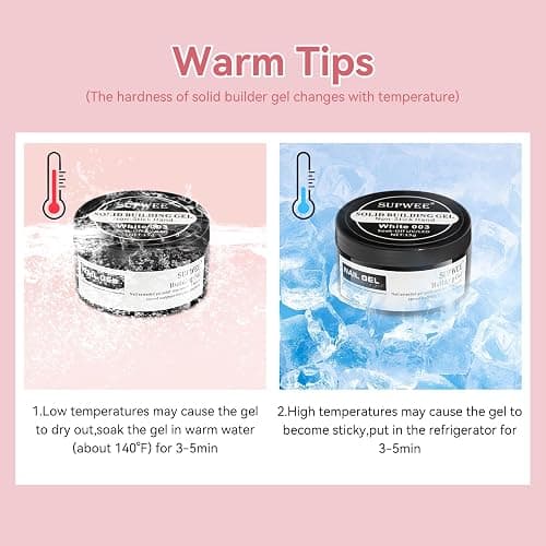 SUPWEE 3D Nail Art Gel Clear and White Solid Builder Gel for Nails | Non-Stick Hand 3d Sculpting Gel for Nail Art Molding Gel with Dual Form for Carving Pattern Decoration Nail Art Home Manicure thumbnail 5