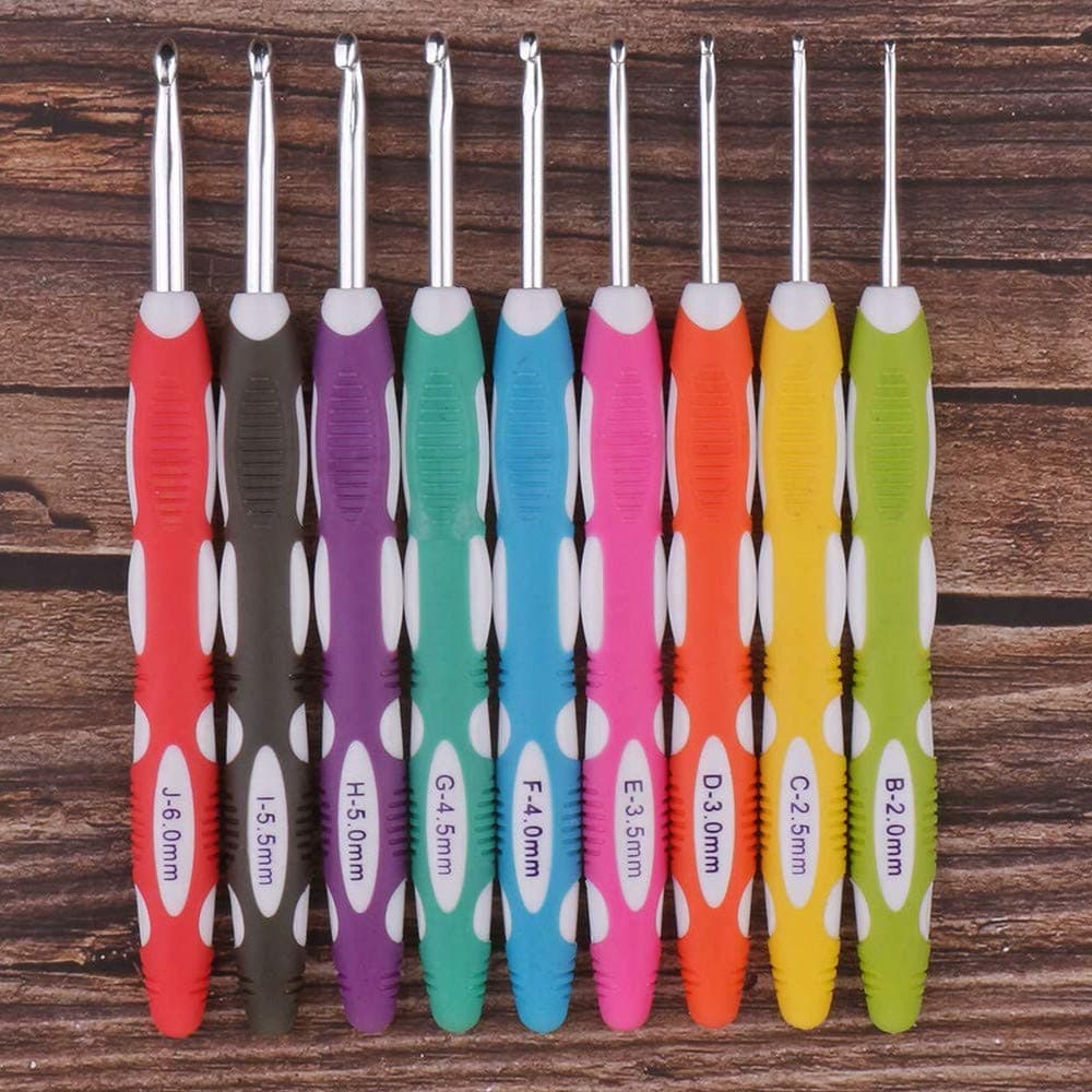 Ergonomic Crochet Hooks with Roll Felt Bag, 29pcs Crochet Hooks Set with Long Soft Grip Handle for Arthritic Hands, Size from B to J thumbnail 5