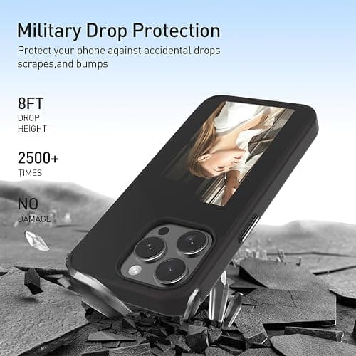Phone Case for iPhone 16 Pro Max, 16 Pro, 16 Plus, 16, Smart Ink Screen Phone Case, NFC Memory Case for iPhone with Photo Screen, Funda Digital Inteligente (Black, for iPhone 16 pro max) thumbnail 6