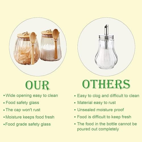 CNWSGEM Sugar Bowls Sugar Container 25.36 FL OZ Glass Coffee Canister Airtight Food Storage Jar with Lid and Spoon Candy Jar Coffee Bar Accessories Storage Beans Powder (Conical) thumbnail 7