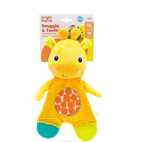 Bright Starts Snuggle & Teethe BPA-free Crinkle Teething Plush Baby Toy - Giraffe thumbnail 6