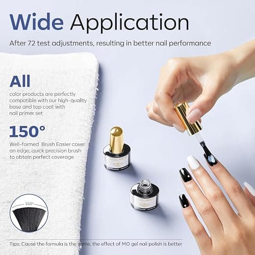modelones Gel Top Coat, 2Pcs Clear Glossy Finish No Wipe Top Coat Winter Gel Nail Polish, Acrylic Nails Soak Off Nail Lamp Nail Art Home and Professional Manicure 10ML thumbnail 7