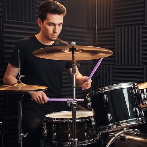 Purple Drum Sticks Maple Wood Drumstick 5a Drumsticks for Drums Wooden Handles Drum Stick Beginner Drums Sticks Accessories Stuff for Beginners Music Lovers thumbnail 6