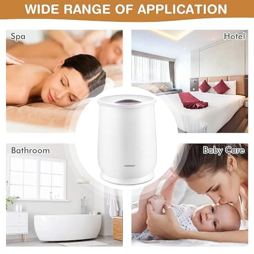 COSTWAY Towel Warmer for Bathroom, 21L Large Towel Warmer with Flip-top Lid, Child Safety Lock, 1H Auto Shut Off, for Towels, 45” x 70” Bathrobes, Blankets (White, 13" x 18.5") thumbnail 9
