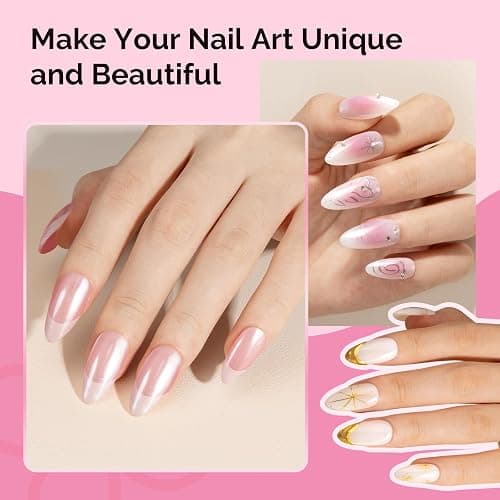 MelodySusie 4Pcs Chrome Nail Powder for Gel Nails, Aurora Fine Glitter Powder Mirror Effect Pigment Pearlescent Mermaid Pigment Pearl Glitter for Home DIY Salon Use thumbnail 3
