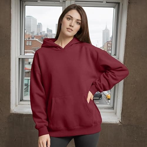 XPIZH Women Hoodies Sweatshirts Sweaters Fleece Hooded Oversized Long Sleeve Crewneck Shirts Fall Winter Outfits Pocket thumbnail 5