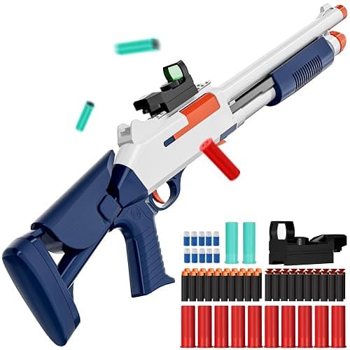 Toy Gun Models Foam Blasters (33-Inch) Soft Bullet Shotgun,Empty Shell Ejecting Design [with10 Shell 40 Soft Darts] Perfect for Indoor and Outdoor Play - Image 1