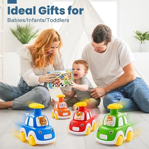 Press and Go Car Toys for Toddlers 1-3, 4 Pack Animal Baby Car Toys for 1 2 Year Old Boy, Push Go Friction Vehicle Toys for Infants 6-9-12-18 Months, One First Birthday Gifts for Boys Girls thumbnail 7