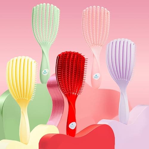 Nature Spell FlexiFlow Detangling Hair Brush, Flexible Strands for Gentle Brushing, Eliminates Knots & Reduces Breakage, Suitable for All Hair Types, Pink thumbnail 8