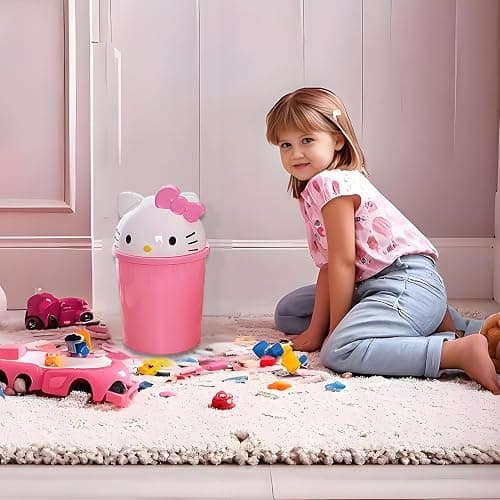NBHUZEHUA 2.6 Gallon Unicorn Cute Kids Room Trash Can Bedroom Girls Dorm Bathroom Nursery Home Office Small Waste Basket Garbage Cans Trash Bin Dustbin thumbnail 7
