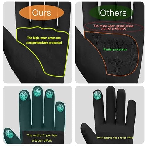 Hiramex Winter Waterproof Gloves Men Women, Windproof Warm Ski Gloves for Cold Weather, Touch Screen Snow Warm, Running Driving Cycling thumbnail 3