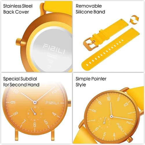 OXFANITE Men's Watch Ultra-Thin Minimalist Waterproof-Fashion Watch for Men or Women with Silicone Band Wrist Watches thumbnail 3