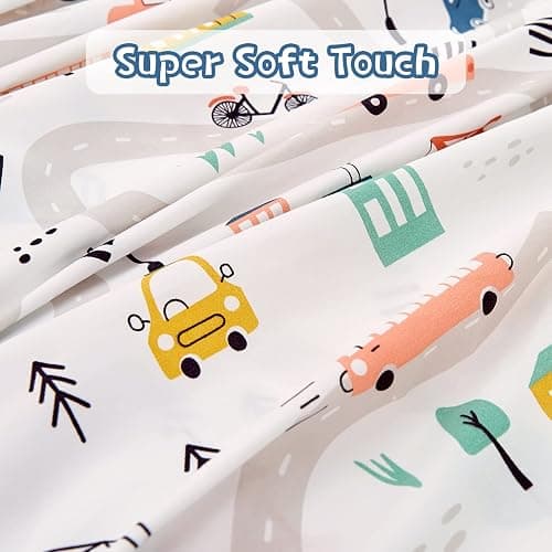JSD Car Kids Printed Sheet Set Full Size, 4 Piece Soft Microfiber Bed Sheets Deep Pocket thumbnail 6
