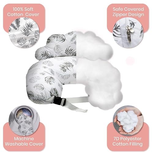 PILLANI Nursing Pillow for Breastfeeding, Breastfeeding Pillows for Mom Support & Baby Comfort, Removable Cotton Cover, w/Adjustable Waist Strap, Newborn Essentials Must Haves, Baby Registry Search thumbnail 9