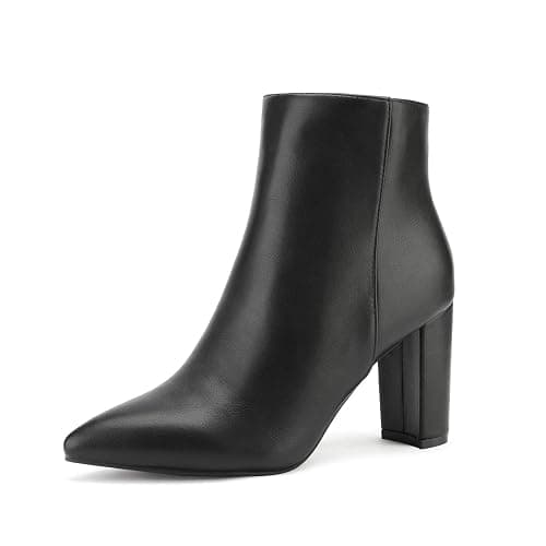 DREAM PAIRS Women's Chunky Heel Ankle Booties Pointed Toe Short Boots - Image 1