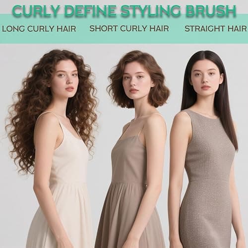 Evercomb Curl Defining Brush for Curly Hair - Detangling & Styling with Lightweight Ergonomic Nylon Bristles, Enhance Curls, Reduce Frizz/Breakage for Women (Green 1Pcs) thumbnail 8