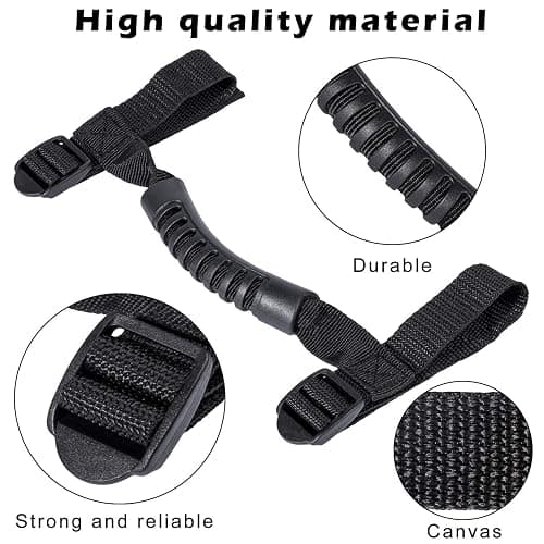 4 x Roll Bar Grab Handles Grip Handle for Jeep Wrangler YJ TJ JK JKU JL JLU Sports Sahara Freedom Rubicon X & Unlimited 1955-2024 2025 (Black) thumbnail 6