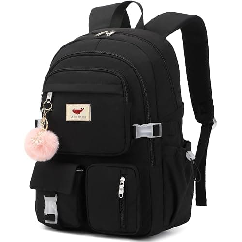 LXYGD Laptop Backpack 15.6 Inch Kids Elementary Middle High School Bag College Backpacks Anti Theft Travel Back Pack Large Bookbags for Teens Girls Women Students (Black) - Image 1