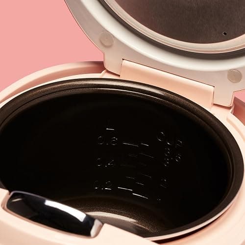 Reishunger Digital Mini Rice Cooker & Steamer, Pink with Keep-Warm Function & Timer - 3.5 Cups - Small Rice Cooker Japanese Style with Ceramic Inner Pot - 8 Programs - 1-3 People - Pink thumbnail 7
