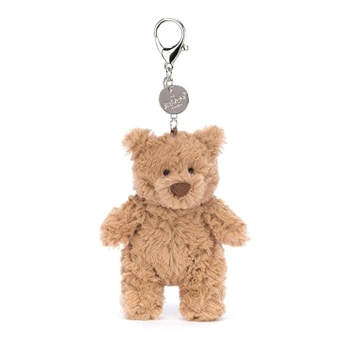 Jellycat Bartholomew Bear Bag Charm, 4.5 inches - Teddy Bear Plush Keychain - Great Gift Idea - Image 1