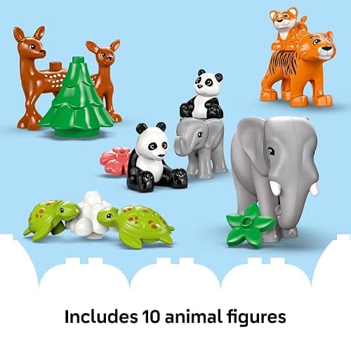 LEGO DUPLO Town 3 in 1 Wild Animal Families Building Toy Playset - Preschool Learning and Educational Toy for Toddlers, Boys and Girls, Ages 2+ - with 10 Animal Figures - Baby Gift Idea - 10446 thumbnail 6