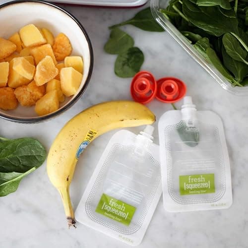 Infantino Squeeze Station, Baby Food Maker & Pouch Filler, Fill 3 Reusable Pouches at Once, Easy to Use, Dishwasher Safe, Homemade Baby Food Prep Essential, Purple thumbnail 5
