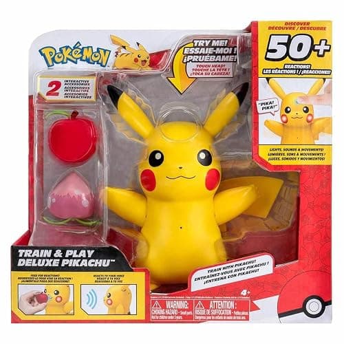 Pokémon Train and Play Deluxe Pikachu - 4.5-Inch Pikachu Figure with Lights, Sounds, and Moving Limbs Plus Interactive Accessories thumbnail 7
