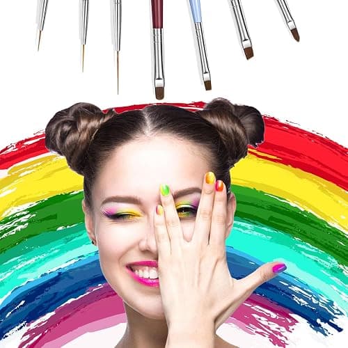 7PCS Nail Art Brushes, Nail Design Painting Brush Set with Nail Polish Brush, Nail Liner Brush, Nail Extension Gel Brush, Builder Nail Gel Brush, and Multi-Size Dotting Pens for DIY Nail Art thumbnail 8