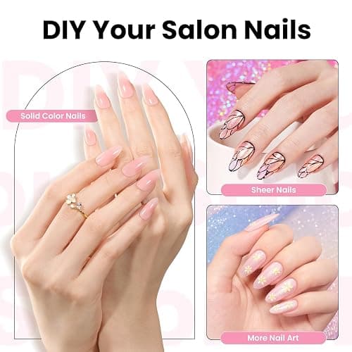 Beetles Tipex Instant Apex Nail Tips Kit – Almond Medium, 224PCS 16 Sizes | Pre-Etched, Thick Full Cover Acrylic Tips with Tipex Nail Glue, Dehydrator, Primer, Base & Top Coat, Mini UV Lamp thumbnail 2