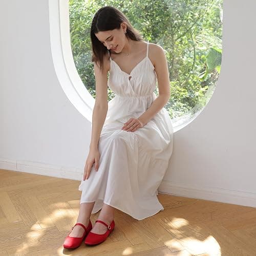 AprCoco Women's Flats Mary Jane Ballet Flats for Women Classic Square Toe Women Shoes Dressy Comfort Ankle Strap Flats for Women thumbnail 2