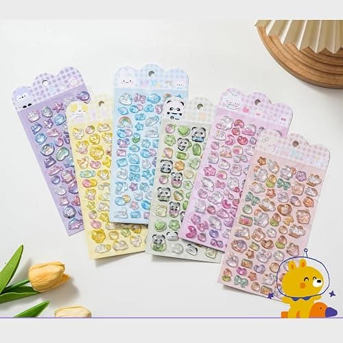 Embossed Animal Sticker Cartoon PVC Resin for Scrapbooking Notebook Journal Phone Cover Luggage Rewarding Color thumbnail 9