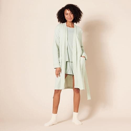 Amazon Essentials Women's Lightweight Waffle Mid-Length Robe (Available in Plus Size) thumbnail 5