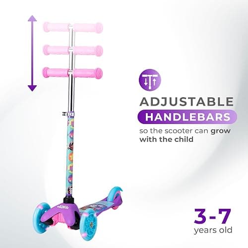 Self Balancing Kick Scooter with Light Up Wheels, Extra Wide Deck, 3 Wheel Platform, Foot Activated Brake, 75 lbs Limit, Kids & Toddlers Girls or Boys, for Ages 3 and Up thumbnail 6