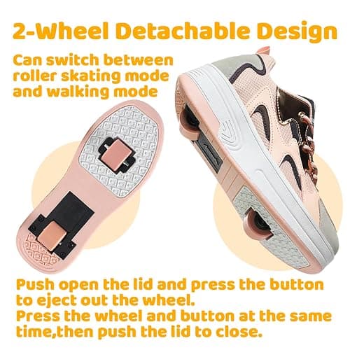 Wooowyet Roller Skate Shoes for Kids Boys Girls Rechargealbe Wheels Sneakers Fashion Roller Wheeled thumbnail 3