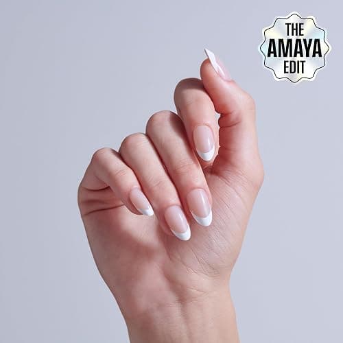 Kiss Core, Press On Nails, Nail glue included, 'Curiosity', White, Medium Size, Almond Shape, Includes 32 Nails, 2g Glue, 1 Manicure Stick, 1 Mini File thumbnail 2