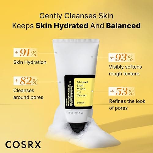 COSRX Advanced Snail Mucin Gel Cleanser, 5.07 Fl Oz / 150 mL, Rich Daily Deep Cleansing Gel for Dry & Sensitive Skin, Korean Skin Care, Not Tested on Animals, No Parabens, Stocking Stuffers thumbnail 5