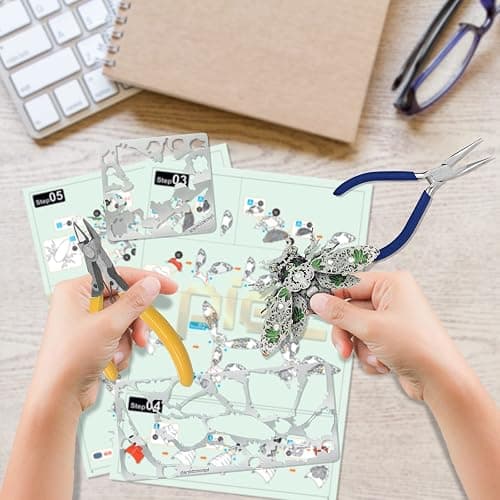 Piececool Metal 3D Puzzles for Adults, Cicada 3D Model Building Kits Insect Themed Animal Fashion Brooch Assembling DIY Crafts Creative Gifts thumbnail 2