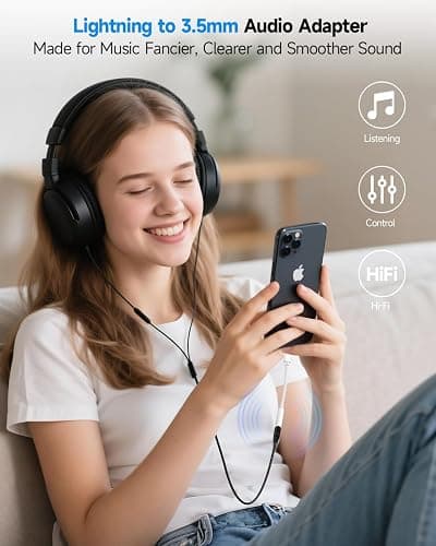 Apple MFi Certified Lightning to 3.5mm Headphone Jack Adapter -Premium Audio Quality & DAC Chip for Music Listening Car, Gym, Home Office, Compatible with iPhone 14/13/12/11/X/8/7 1Pack (White) thumbnail 5