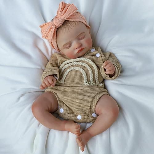 Lifelike Reborn Baby Dolls-20 inch Sleeping Realistic Newborn Baby Dolls, Soft Cloth Body with Feeding Toy for Kids Age 3 + thumbnail 5