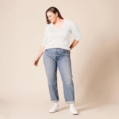 Amazon Essentials Women's Regular-Fit Lightweight Long-Sleeve V-Neck Sweater (Available in Plus Size) thumbnail 8