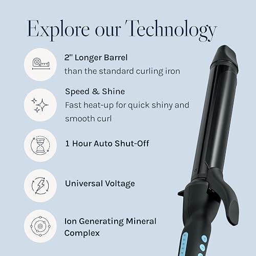 Bio Ionic Long Barrel Styler,Curling Iron with Moisture Heat Technology & NanoIonic MX, Verstatile Curling Wand thumbnail 3