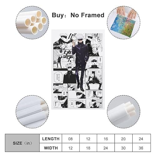 Anime Jjk Satoru Gojo Manga Poster Poster for Room Aesthetic Canvas Wall Art Bedroom Decor 08x12inch(20x30cm) thumbnail 2
